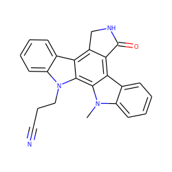 Cn1c2ccccc2c2c3c(c4c5ccccc5n(CCC#N)c4c21)CNC3=O ZINC000001554668