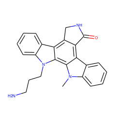 Cn1c2ccccc2c2c3c(c4c5ccccc5n(CCCN)c4c21)CNC3=O ZINC000014944022