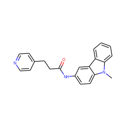 Cn1c2ccccc2c2cc(NC(=O)CCc3ccncc3)ccc21 ZINC000027105693