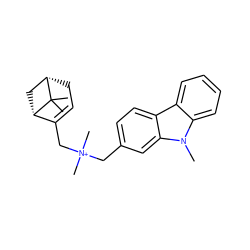 Cn1c2ccccc2c2ccc(C[N+](C)(C)CC3=CC[C@H]4C[C@@H]3C4(C)C)cc21 ZINC000095562882