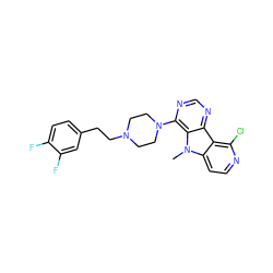 Cn1c2ccnc(Cl)c2c2ncnc(N3CCN(CCc4ccc(F)c(F)c4)CC3)c21 ZINC000013559670