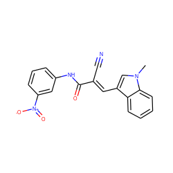 Cn1cc(/C=C(\C#N)C(=O)Nc2cccc([N+](=O)[O-])c2)c2ccccc21 ZINC000000141719