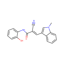 Cn1cc(/C=C(\C#N)C(=O)Nc2ccccc2O)c2ccccc21 ZINC000000141725