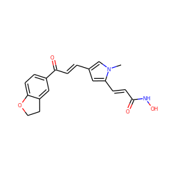 Cn1cc(/C=C/C(=O)c2ccc3c(c2)CCO3)cc1/C=C/C(=O)NO ZINC000040392796