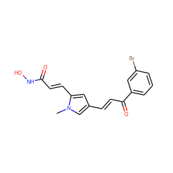 Cn1cc(/C=C/C(=O)c2cccc(Br)c2)cc1/C=C/C(=O)NO ZINC000013643585