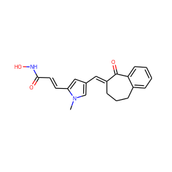 Cn1cc(/C=C2\CCCc3ccccc3C2=O)cc1/C=C/C(=O)NO ZINC000040862485