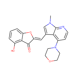 Cn1cc(/C=C2\Oc3cccc(O)c3C2=O)c2c(N3CCOCC3)ccnc21 ZINC000049113142