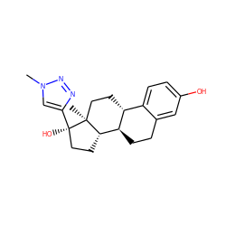 Cn1cc([C@]2(O)CC[C@H]3[C@@H]4CCc5cc(O)ccc5[C@H]4CC[C@@]32C)nn1 ZINC000045365555