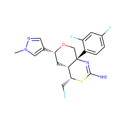 Cn1cc([C@H]2C[C@H]3[C@@H](CF)SC(N)=N[C@@]3(c3ccc(F)cc3F)CO2)cn1 ZINC000169708484