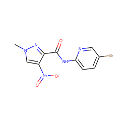 Cn1cc([N+](=O)[O-])c(C(=O)Nc2ccc(Br)cn2)n1 ZINC000000375991