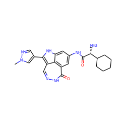 Cn1cc(-c2[nH]c3cc(NC(=O)[C@H](N)C4CCCCC4)cc4c(=O)[nH]ncc2c34)cn1 ZINC000100001820