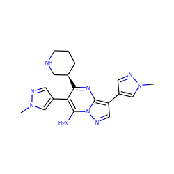 Cn1cc(-c2c([C@@H]3CCCNC3)nc3c(-c4cnn(C)c4)cnn3c2N)cn1 ZINC000060327550