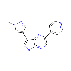 Cn1cc(-c2c[nH]c3ncc(-c4ccncc4)nc23)cn1 ZINC000224523838