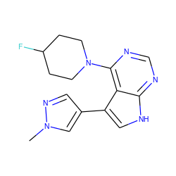 Cn1cc(-c2c[nH]c3ncnc(N4CCC(F)CC4)c23)cn1 ZINC000210736928