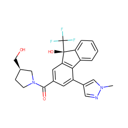 Cn1cc(-c2cc(C(=O)N3CC[C@@H](CO)C3)cc3c2-c2ccccc2[C@@]3(O)C(F)(F)F)cn1 ZINC000144833287