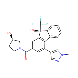 Cn1cc(-c2cc(C(=O)N3CC[C@@H](O)C3)cc3c2-c2ccccc2[C@@]3(O)C(F)(F)F)cn1 ZINC000144826539