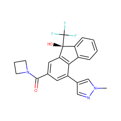 Cn1cc(-c2cc(C(=O)N3CCC3)cc3c2-c2ccccc2[C@@]3(O)C(F)(F)F)cn1 ZINC000144816243