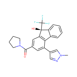 Cn1cc(-c2cc(C(=O)N3CCCC3)cc3c2-c2ccccc2[C@@]3(O)C(F)(F)F)cn1 ZINC000144816653