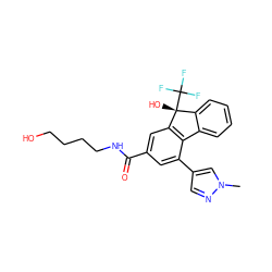 Cn1cc(-c2cc(C(=O)NCCCCO)cc3c2-c2ccccc2[C@@]3(O)C(F)(F)F)cn1 ZINC000144810697