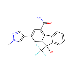 Cn1cc(-c2cc(C(N)=O)c3c(c2)[C@](O)(C(F)(F)F)c2ccccc2-3)cn1 ZINC000143447289