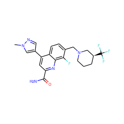 Cn1cc(-c2cc(C(N)=O)nc3c(F)c(CN4CCC[C@H](C(F)(F)F)C4)ccc23)cn1 ZINC000221613953