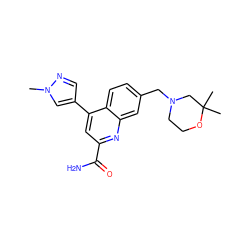 Cn1cc(-c2cc(C(N)=O)nc3cc(CN4CCOC(C)(C)C4)ccc23)cn1 ZINC000221600295