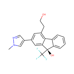 Cn1cc(-c2cc(CCO)c3c(c2)[C@@](O)(C(F)(F)F)c2ccccc2-3)cn1 ZINC000144918052