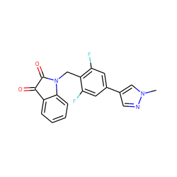 Cn1cc(-c2cc(F)c(CN3C(=O)C(=O)c4ccccc43)c(F)c2)cn1 ZINC000049046609