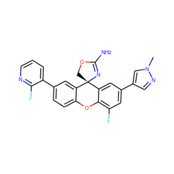 Cn1cc(-c2cc(F)c3c(c2)[C@]2(COC(N)=N2)c2cc(-c4cccnc4F)ccc2O3)cn1 ZINC000117771664