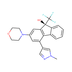 Cn1cc(-c2cc(N3CCOCC3)cc3c2-c2ccccc2[C@@]3(O)C(F)(F)F)cn1 ZINC000144892434