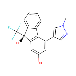 Cn1cc(-c2cc(O)cc3c2-c2ccccc2[C@@]3(O)C(F)(F)F)cn1 ZINC000143338913