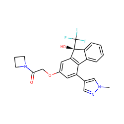 Cn1cc(-c2cc(OCC(=O)N3CCC3)cc3c2-c2ccccc2[C@@]3(O)C(F)(F)F)cn1 ZINC000143357927