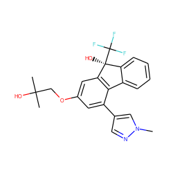 Cn1cc(-c2cc(OCC(C)(C)O)cc3c2-c2ccccc2[C@]3(O)C(F)(F)F)cn1 ZINC000144938016