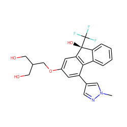 Cn1cc(-c2cc(OCC(CO)CO)cc3c2-c2ccccc2[C@@]3(O)C(F)(F)F)cn1 ZINC000144912138