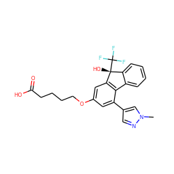 Cn1cc(-c2cc(OCCCCC(=O)O)cc3c2-c2ccccc2[C@@]3(O)C(F)(F)F)cn1 ZINC000144887476