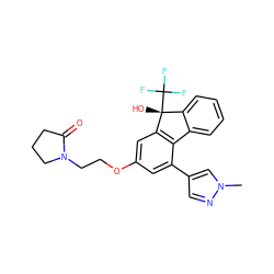 Cn1cc(-c2cc(OCCN3CCCC3=O)cc3c2-c2ccccc2[C@@]3(O)C(F)(F)F)cn1 ZINC000143439744