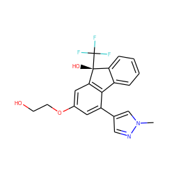 Cn1cc(-c2cc(OCCO)cc3c2-c2ccccc2[C@@]3(O)C(F)(F)F)cn1 ZINC000144856397