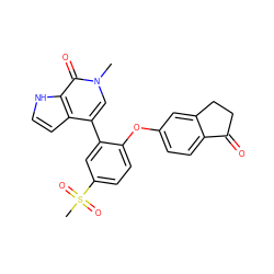 Cn1cc(-c2cc(S(C)(=O)=O)ccc2Oc2ccc3c(c2)CCC3=O)c2cc[nH]c2c1=O ZINC000146759347