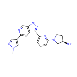 Cn1cc(-c2cc3c(-c4cccc(N5CC[C@@H](N)C5)n4)n[nH]c3cn2)cn1 ZINC000205260668