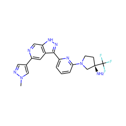 Cn1cc(-c2cc3c(-c4cccc(N5CC[C@](N)(C(F)(F)F)C5)n4)n[nH]c3cn2)cn1 ZINC000205262249