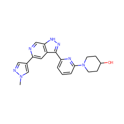 Cn1cc(-c2cc3c(-c4cccc(N5CCC(O)CC5)n4)n[nH]c3cn2)cn1 ZINC000205285658