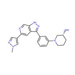 Cn1cc(-c2cc3c(-c4cccc(N5CCC[C@@H](N)C5)c4)n[nH]c3cn2)cn1 ZINC000205263988