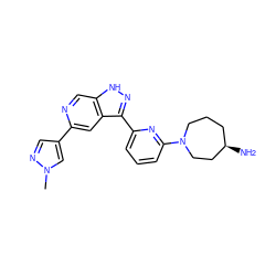 Cn1cc(-c2cc3c(-c4cccc(N5CCC[C@@H](N)CC5)n4)n[nH]c3cn2)cn1 ZINC000205241229