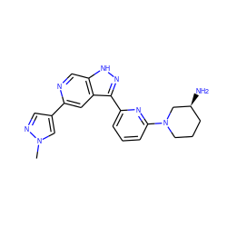 Cn1cc(-c2cc3c(-c4cccc(N5CCC[C@H](N)C5)n4)n[nH]c3cn2)cn1 ZINC000205256055