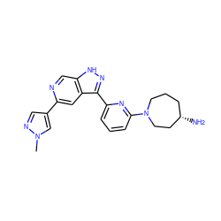 Cn1cc(-c2cc3c(-c4cccc(N5CCC[C@H](N)CC5)n4)n[nH]c3cn2)cn1 ZINC000205241207