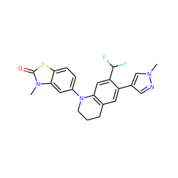 Cn1cc(-c2cc3c(cc2C(F)F)N(c2ccc4sc(=O)n(C)c4c2)CCC3)cn1 ZINC001772647294