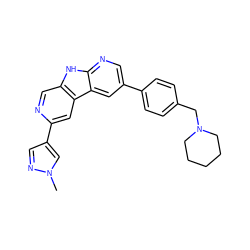 Cn1cc(-c2cc3c(cn2)[nH]c2ncc(-c4ccc(CN5CCCCC5)cc4)cc23)cn1 ZINC000117450816