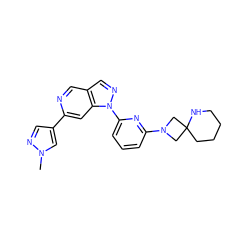 Cn1cc(-c2cc3c(cn2)cnn3-c2cccc(N3CC4(CCCCN4)C3)n2)cn1 ZINC000224886873