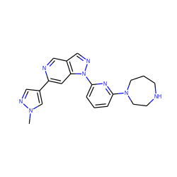 Cn1cc(-c2cc3c(cn2)cnn3-c2cccc(N3CCCNCC3)n2)cn1 ZINC000211010522