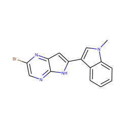 Cn1cc(-c2cc3nc(Br)cnc3[nH]2)c2ccccc21 ZINC000063540290